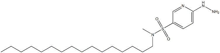 N-hexadecyl-6-hydrazinyl-N-methylpyridine-3-sulfonamide Struktur
