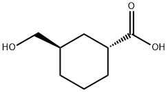 Cyclohexanecarboxylic acid, 3-(hydroxymethyl)-, (1R,3R)- Structure