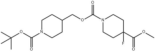 1,4-Piperidinedicarboxylic acid, 4-fluoro-, 1-[[1-[(1,1-dimethylethoxy)carbonyl]-4-piperidinyl]methyl] 4-methyl ester, 2055839-71-7, 結(jié)構(gòu)式