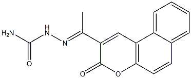 2-[N-(aminocarbonyl)ethanehydrazonoyl]-3H-benzo[f]chromen-3-one Struktur