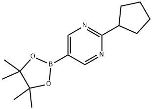 2-cyclopentyl-5-(4,4,5,5-tetramethyl-1,3,2-dioxaborolan-2-yl)pyrimidine Struktur