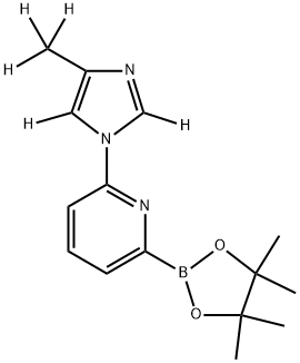 2-(4-(methyl-d3)-1H-imidazol-1-yl-2,5-d2)-6-(4,4,5,5-tetramethyl-1,3,2-dioxaborolan-2-yl)pyridine Structure