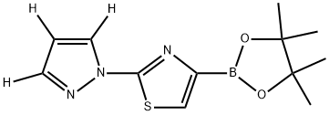 2-(1H-pyrazol-1-yl-d3)-4-(4,4,5,5-tetramethyl-1,3,2-dioxaborolan-2-yl)thiazole Struktur