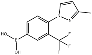 (4-(3-methyl-1H-pyrazol-1-yl)-3-(trifluoromethyl)phenyl)boronic acid Struktur