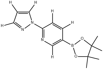 2-(1H-pyrazol-1-yl-d3)-5-(4,4,5,5-tetramethyl-1,3,2-dioxaborolan-2-yl)pyridine-3,4,6-d3 Struktur
