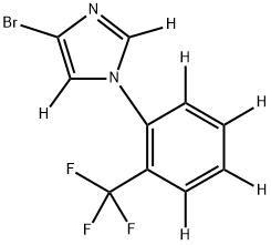4-bromo-1-(2-(trifluoromethyl)phenyl-3,4,5,6-d4)-1H-imidazole-2,5-d2 Struktur
