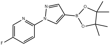 5-fluoro-2-(4-(4,4,5,5-tetramethyl-1,3,2-dioxaborolan-2-yl)-1H-pyrazol-1-yl)pyridine Struktur