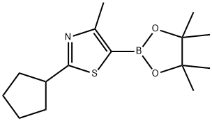 2-cyclopentyl-4-methyl-5-(4,4,5,5-tetramethyl-1,3,2-dioxaborolan-2-yl)thiazole Struktur