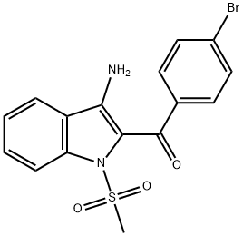 2-(4-bromobenzoyl)-1-methanesulfonyl-1H-indol-3-amine Struktur
