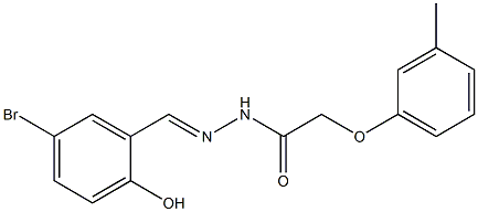 N'-[(1E)-(5-bromo-2-hydroxyphenyl)methylidene]-2-(3-methylphenoxy)acetohydrazide Struktur