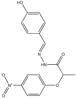 N'-[(1E)-(4-hydroxyphenyl)methylidene]-2-(4-nitrophenoxy)propanehydrazide Struktur