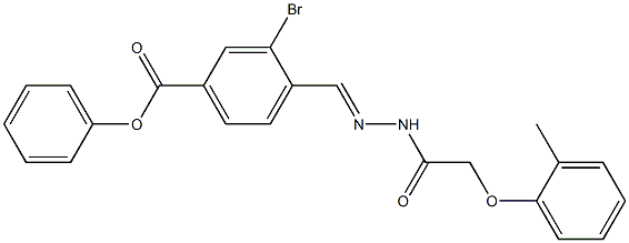 4-[(1Z)-{[2-(2-methylphenoxy)acetamido]imino}methyl]phenyl 3-bromobenzoate Struktur