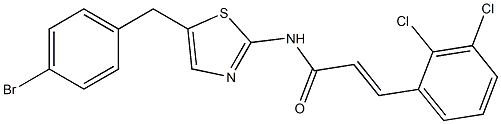 (2E)-N-{5-[(4-bromophenyl)methyl]-1,3-thiazol-2-yl}-3-(2,3-dichlorophenyl)prop-2-enamide Struktur