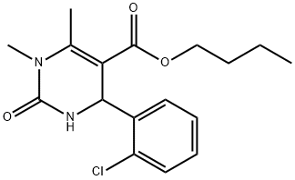 butyl 4-(2-chlorophenyl)-1,6-dimethyl-2-oxo-1,2,3,4-tetrahydropyrimidine-5-carboxylate Struktur