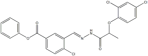 3-[(1E)-{[2-(2,4-dichlorophenoxy)propanamido]imino}methyl]phenyl 4-chlorobenzoate Struktur