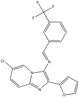 6-chloro-2-(2-furyl)-N-[3-(trifluoromethyl)benzylidene]imidazo[1,2-a]pyridin-3-amine Struktur