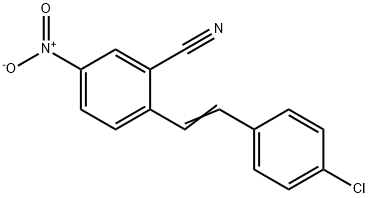 2-[(E)-2-(4-chlorophenyl)ethenyl]-5-nitrobenzonitrile Struktur