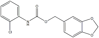 (2H-1,3-benzodioxol-5-yl)methyl N-(2-chlorophenyl)carbamate Struktur