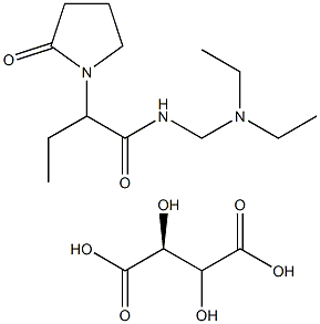 (S)-N-[(Diethylamino)methyl]-.alpha.-ethyl-2-oxo-1-pyrrolidineacetamide L-(+)-tartrate Struktur