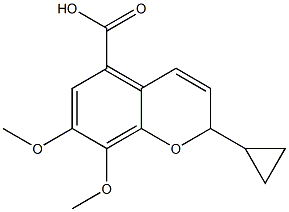 2H-1-Benzopyran-5-carboxylic acid, 2-cyclopropyl-7,8-dimethoxy- Struktur