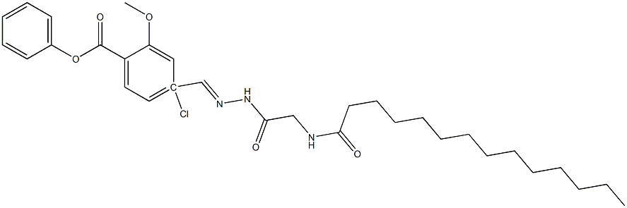 2-methoxy-4-[(1Z)-[(2-tetradecanamidoacetamido)imino]methyl]phenyl 4-chlorobenzoate Struktur