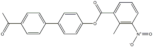 4'-acetyl-[1,1'-biphenyl]-4-yl 2-methyl-3-nitrobenzoate Struktur
