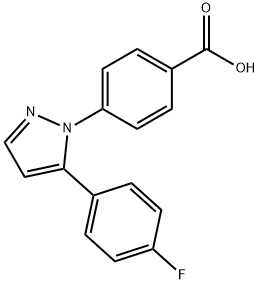 Benzoic acid, 4-[5-(4-fluorophenyl)-1H-pyrazol-1-yl]- Struktur