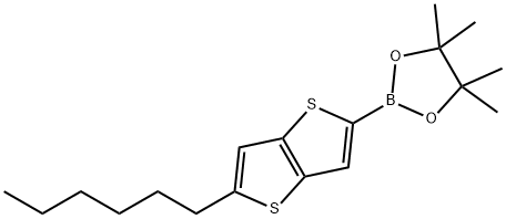 Thieno[3,2-b]thiophene, 2-hexyl-5-(4,4,5,5-tetramethyl-1,3,2-dioxaborolan-2-yl)- Struktur