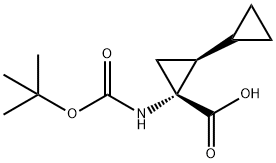 (1R,2S)-1-(叔丁氧基羰基氨基)-2-環(huán)丙基環(huán)丙烷羧酸, 954272-50-5, 結構式