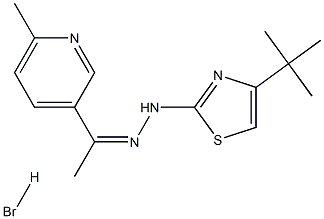 1-(6-methyl-3-pyridyl)ethan-1-one 1-[4-(tert-butyl)-1,3-thiazol-2-yl]hydrazone hydrobromide Struktur
