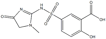 2-hydroxy-5-[(1-methyl-4-oxo-4,5-dihydro-1H-imidazol-2-yl)sulfamoyl]benzoic acid Struktur