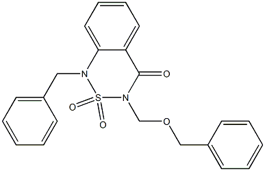 1-benzyl-3-(benzyloxymethyl)-2,1,3-benzothiadiazin-4-one 2,2-dioxide Struktur