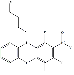 10-(4-chlorobutyl)-1,3,4-trifluoro-2-nitrophenothiazine Struktur