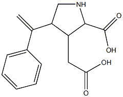 2-carboxy-4-(1-phenylethen-1-yl)pyrrolidine-3-acetic acid Struktur