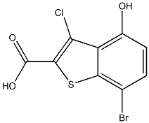 7-bromo-3-chloro-4-hydroxybenzo[b]thiophene-2-carboxylic acid Struktur