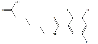 6-[(2,4,5-trifluoro-3-hydroxyphenyl)formamido]hexanoic acid Struktur