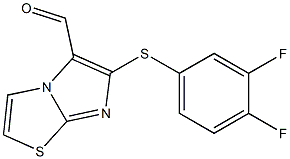 6-[(3,4-difluorophenyl)thio]imidazo[2,1-b][1,3]thiazole-5-carbaldehyde Struktur