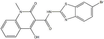 N-(6-bromo-1,3-benzothiazol-2-yl)-4-hydroxy-1-methyl-2-oxo-1,2-dihydro-3-quinolinecarboxamide Struktur