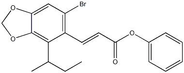4-(sec-butyl)phenyl (E)-3-(6-bromo-1,3-benzodioxol-5-yl)-2-propenoate Struktur