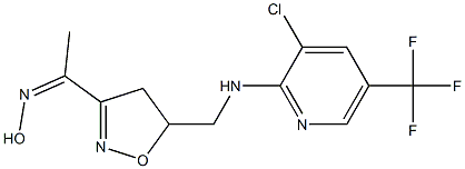 1-[5-({[3-chloro-5-(trifluoromethyl)-2-pyridinyl]amino}methyl)-4,5-dihydro-3-isoxazolyl]-1-ethanone oxime Struktur