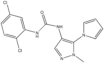 N-(2,5-dichlorophenyl)-N'-[1-methyl-5-(1H-pyrrol-1-yl)-1H-pyrazol-4-yl]urea Struktur