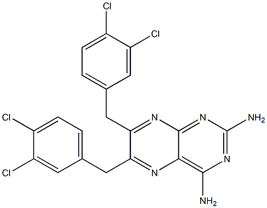 6,7-bis[(3,4-dichlorophenyl)methyl]pteridine-2,4-diamine Struktur
