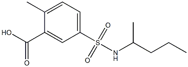 2-methyl-5-(pentan-2-ylsulfamoyl)benzoic acid Struktur