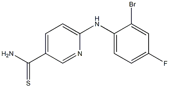 6-[(2-bromo-4-fluorophenyl)amino]pyridine-3-carbothioamide Struktur