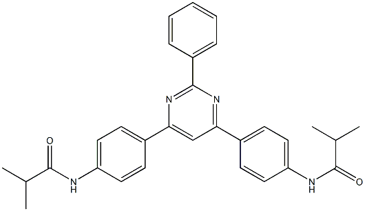 N-(4-{6-[4-(isobutyrylamino)phenyl]-2-phenyl-4-pyrimidinyl}phenyl)-2-methylpropanamide Struktur