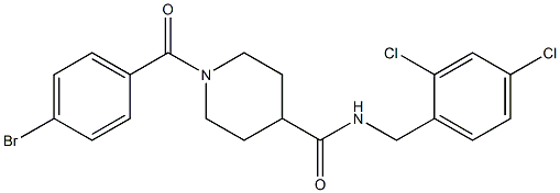 1-(4-bromobenzoyl)-N-(2,4-dichlorobenzyl)-4-piperidinecarboxamide Struktur