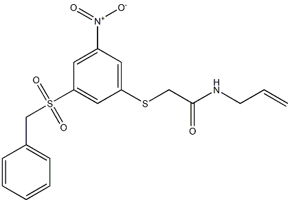 N-allyl-2-({3-(benzylsulfonyl)-5-nitrophenyl}sulfanyl)acetamide Struktur
