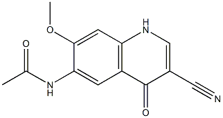 N-(3-cyano-1,4-dihydro-7-methoxy-4-oxoquinolin-6-yl)acetamide Struktur