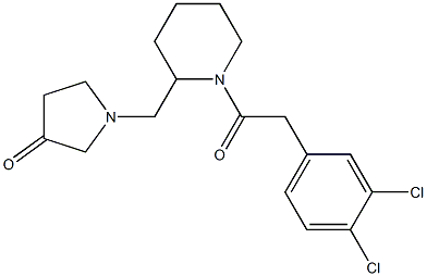1-[(3,4-Dichlorophenyl)acetyl]-2-[(3-oxopyrrolidin-1-yl)methyl]piperidine Struktur