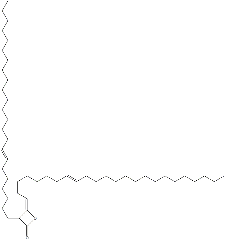 3-(7-Tricosenyl)-4-(8-tetracosen-1-ylidene)oxetan-2-one Structure